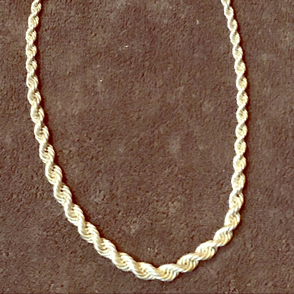 Silver rope necklace